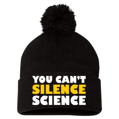 You Can't Silence Science! Resist Protest Pom Pom 12in Knit Beanie