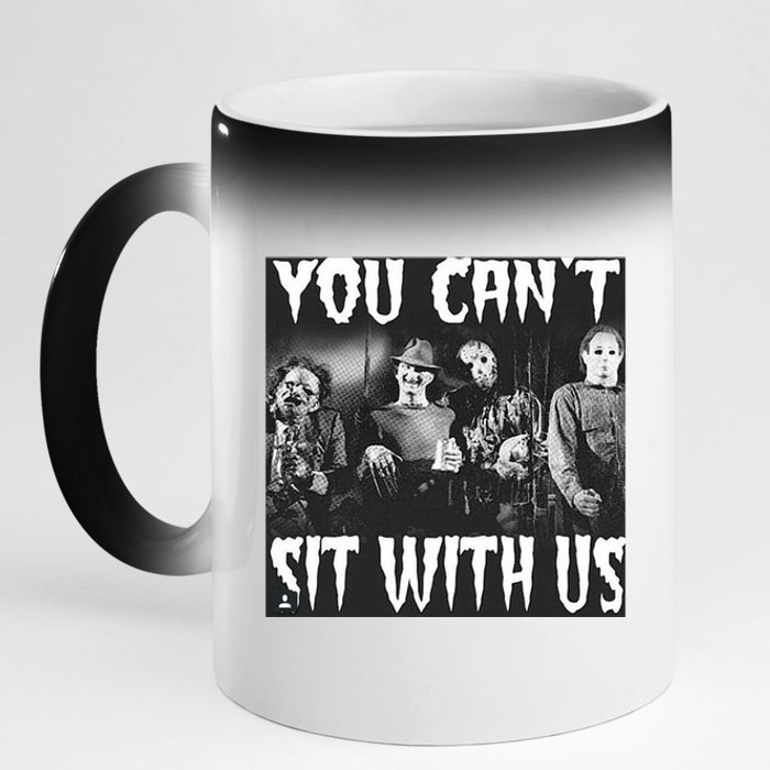 You Can't Sit With Us Classic Horror Villains 11oz Black Color Changing Mug