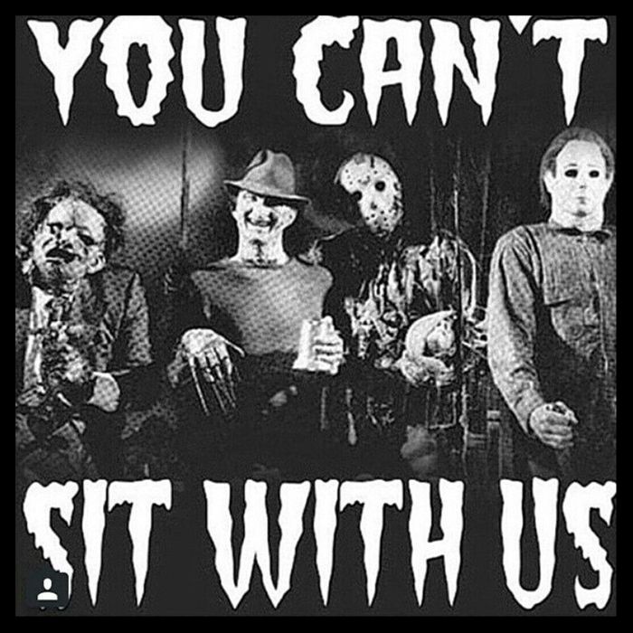 You Can't Sit With Us Classic Horror Villains Tall T-Shirt