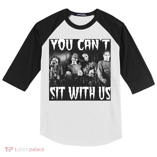 You Can't Sit With Us Classic Horror Villains Kids Colorblock Raglan Jersey
