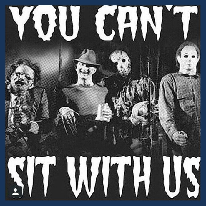 You Can't Sit With Us Classic Horror Villains Infant Baby Jersey Bodysuit