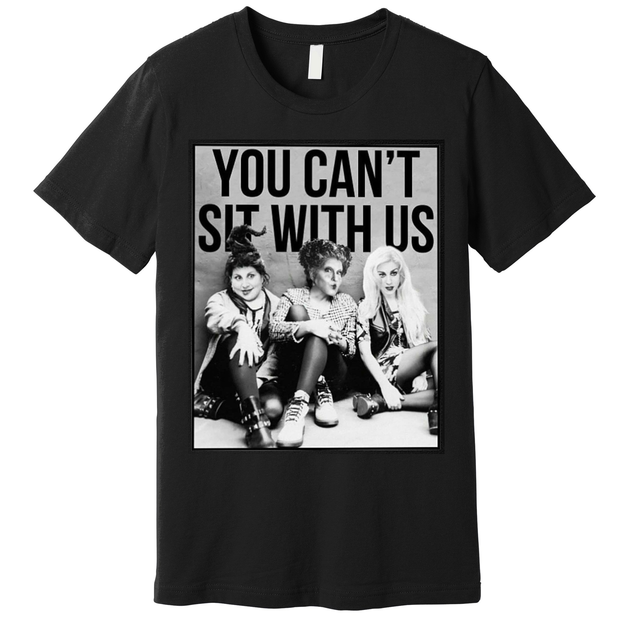 You Can't Sit With Us Funny Witch Movie Premium T-Shirt