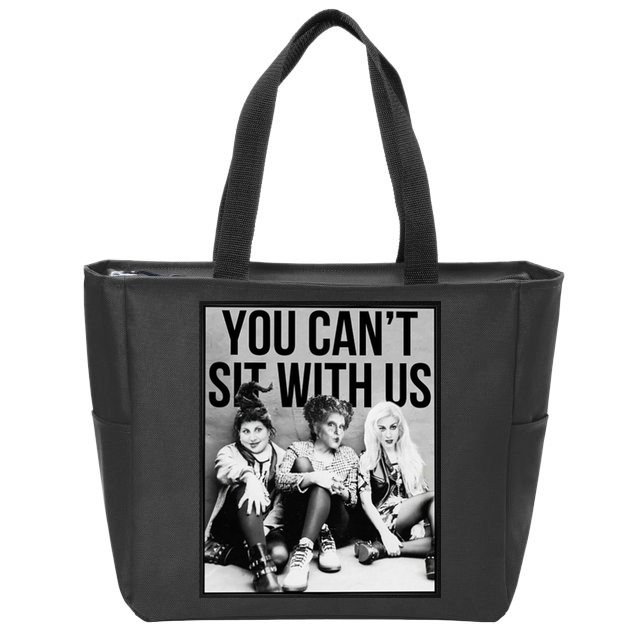 You Can't Sit With Us Funny Witch Movie Zip Tote Bag