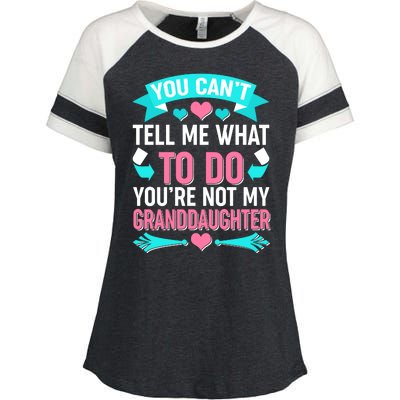 You Can't Tell Me What To Do Granddaughter Enza Ladies Jersey Colorblock Tee