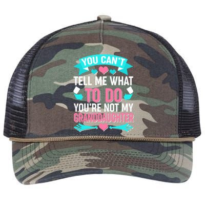 You Can't Tell Me What To Do Granddaughter Retro Rope Trucker Hat Cap