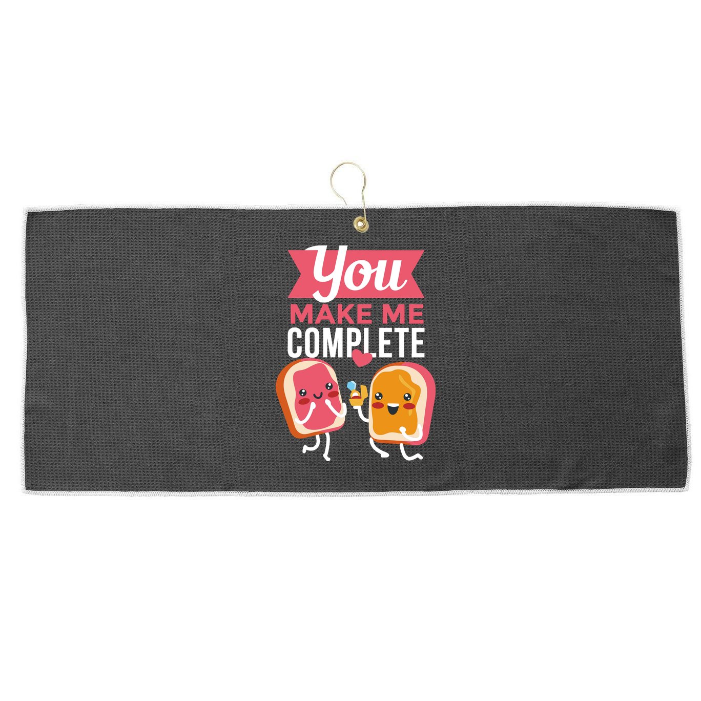 You Complete Me Peanut Butter Jelly Large Microfiber Waffle Golf Towel