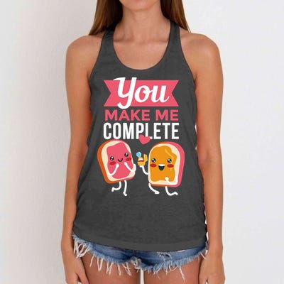 You Complete Me Peanut Butter Jelly Women's Knotted Racerback Tank
