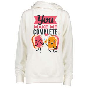 You Complete Me Peanut Butter Jelly Womens Funnel Neck Pullover Hood