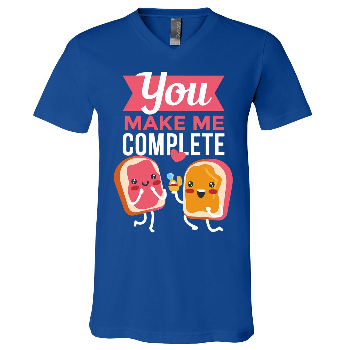 You Complete Me Peanut Butter Jelly V-Neck T-Shirt