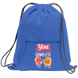 You Complete Me Peanut Butter Jelly Sweatshirt Cinch Pack Bag