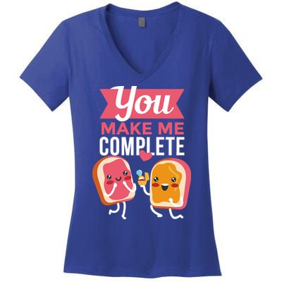 You Complete Me Peanut Butter Jelly Women's V-Neck T-Shirt