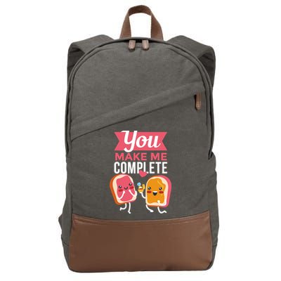 You Complete Me Peanut Butter Jelly Cotton Canvas Backpack