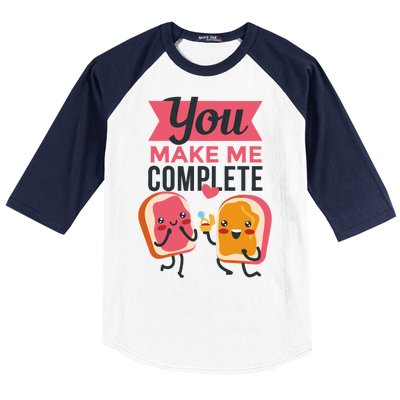 You Complete Me Peanut Butter Jelly Baseball Sleeve Shirt