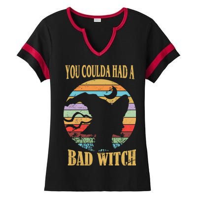 You Coulda Had A Bad Witch Halloween Ladies Halftime Notch Neck Tee