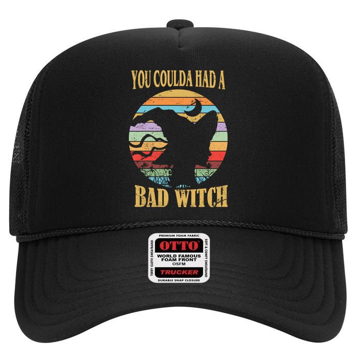 You Coulda Had A Bad Witch Halloween High Crown Mesh Back Trucker Hat