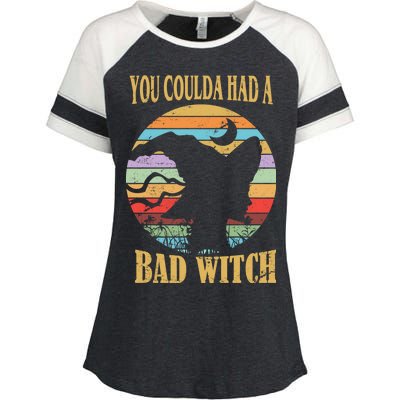 You Coulda Had A Bad Witch Halloween Enza Ladies Jersey Colorblock Tee