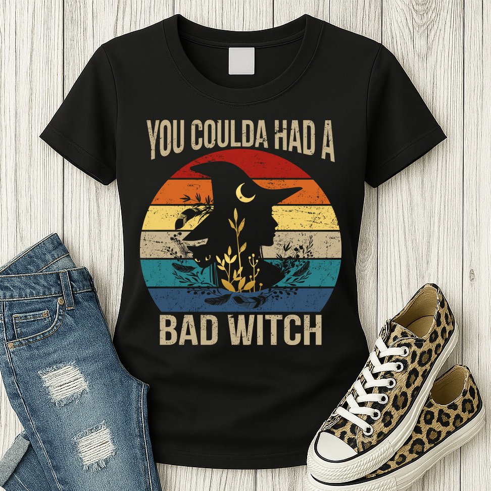 You Coulda Had A Bad Witch Vintage Womens T-Shirt