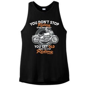 You Don't Get Old When You Stop Riding Ladies PosiCharge Tri-Blend Wicking Tank