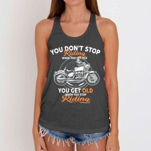 You Don't Get Old When You Stop Riding Women's Knotted Racerback Tank