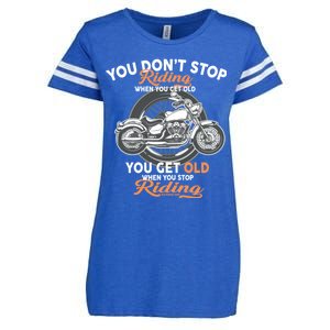 You Don't Get Old When You Stop Riding Enza Ladies Jersey Football T-Shirt