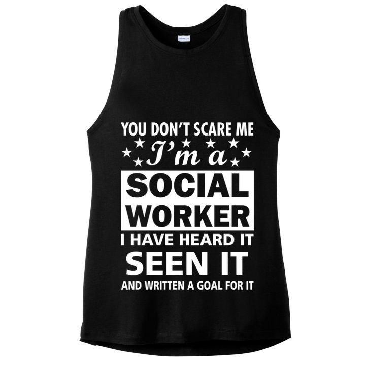 You Don't Scare Me Social Worker Ladies PosiCharge Tri-Blend Wicking Tank