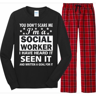 You Don't Scare Me Social Worker Long Sleeve Pajama Set