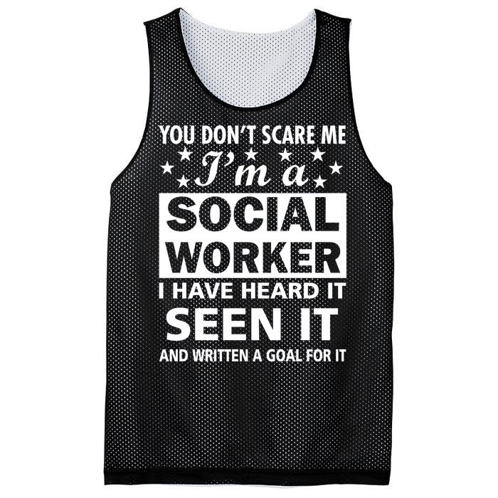 You Don't Scare Me Social Worker Mesh Reversible Basketball Jersey Tank