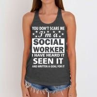 You Don't Scare Me Social Worker Women's Knotted Racerback Tank