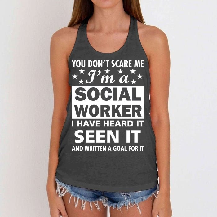 You Don't Scare Me Social Worker Women's Knotted Racerback Tank