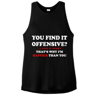 You Find It Offensive? I Find It Funny Ladies PosiCharge Tri-Blend Wicking Tank