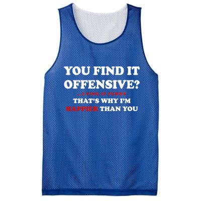 You Find It Offensive? I Find It Funny Mesh Reversible Basketball Jersey Tank