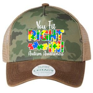 You Fit Right In Autism Awareness Legacy Tie Dye Trucker Hat