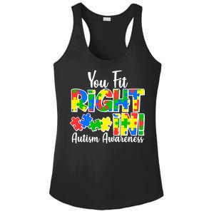 You Fit Right In Autism Awareness Ladies PosiCharge Competitor Racerback Tank