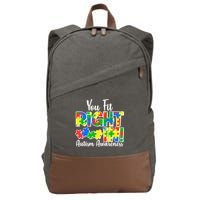 You Fit Right In Autism Awareness Cotton Canvas Backpack