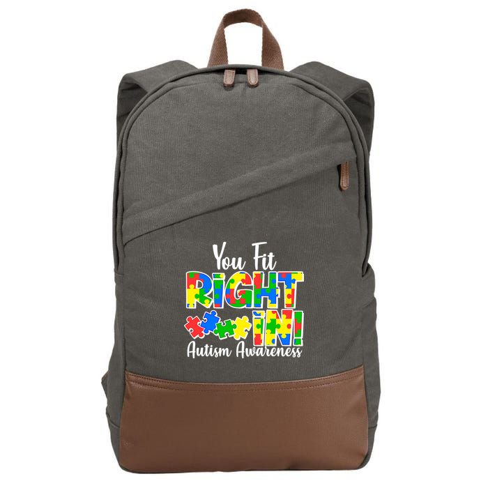 You Fit Right In Autism Awareness Cotton Canvas Backpack