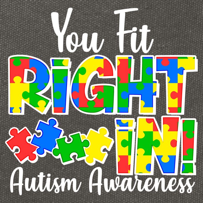 You Fit Right In Autism Awareness Cotton Canvas Backpack
