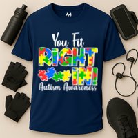 You Fit Right In Autism Awareness Cooling Performance Crew T-Shirt