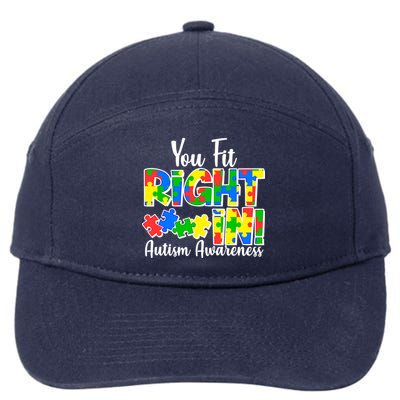 You Fit Right In Autism Awareness 7-Panel Snapback Hat