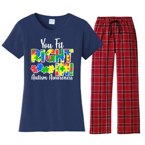 You Fit Right In Autism Awareness Women's Flannel Pajama Set