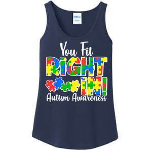 You Fit Right In Autism Awareness Ladies Essential Tank