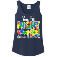 You Fit Right In Autism Awareness Ladies Essential Tank