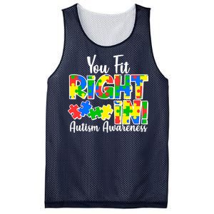 You Fit Right In Autism Awareness Mesh Reversible Basketball Jersey Tank