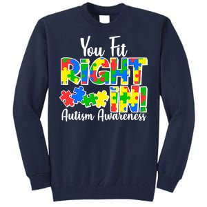 You Fit Right In Autism Awareness Tall Sweatshirt