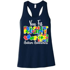 You Fit Right In Autism Awareness Women's Racerback Tank