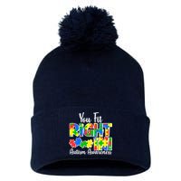 You Fit Right In Autism Awareness Pom Pom 12in Knit Beanie