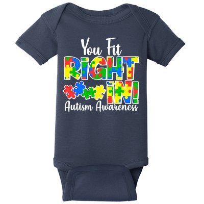 You Fit Right In Autism Awareness Baby Bodysuit