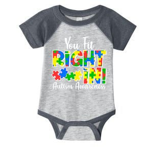 You Fit Right In Autism Awareness Infant Baby Jersey Bodysuit