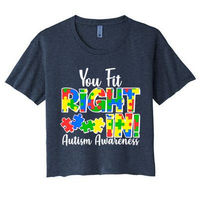You Fit Right In Autism Awareness Crop Top