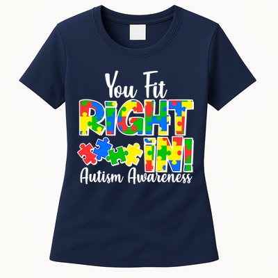You Fit Right In Autism Awareness Womens T-Shirt