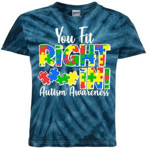 You Fit Right In Autism Awareness Kids Tie-Dye T-Shirt